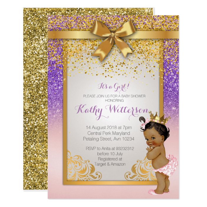 pink purple gold baby shower