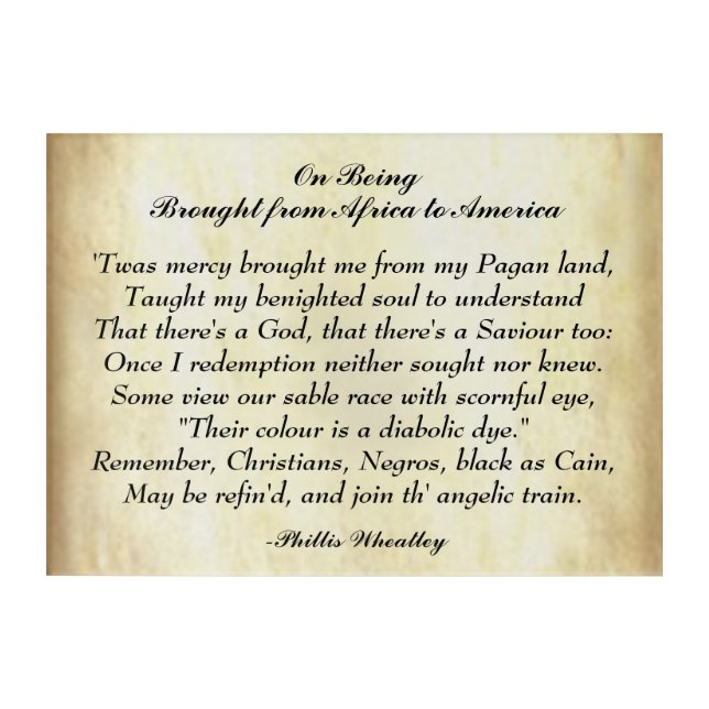 African American Poetry From Africa to America Acrylic Print (Front)