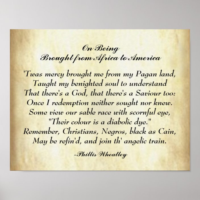 African American Poetry From Africa to America Poster | Zazzle.com