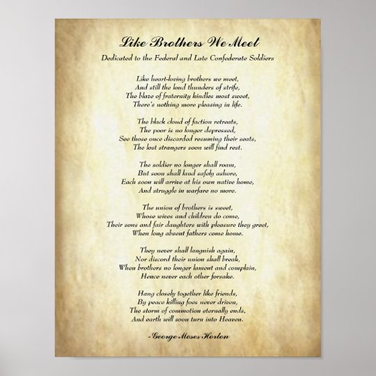 African American Poetry Like Brothers We Meet Poster | Zazzle.com