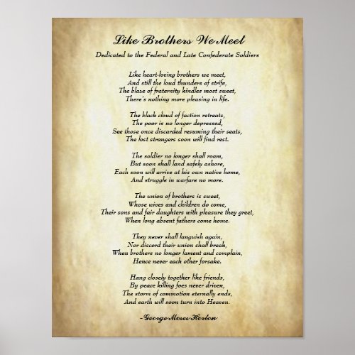 African American Poetry Like Brothers We Meet Poster