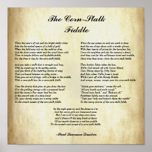 African American Poetry The Corn-Stalk Fiddle Poster