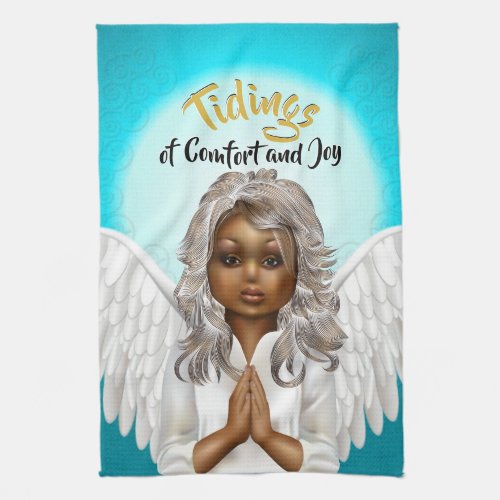 African American Praying Angel Kitchen Towel