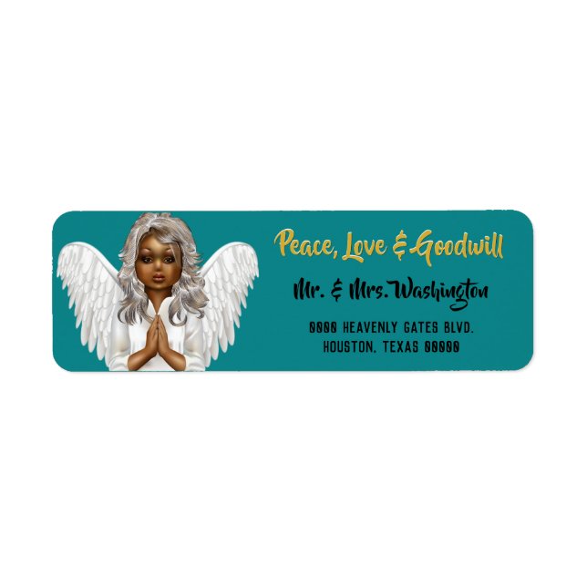African American Praying Angel Label (Front)