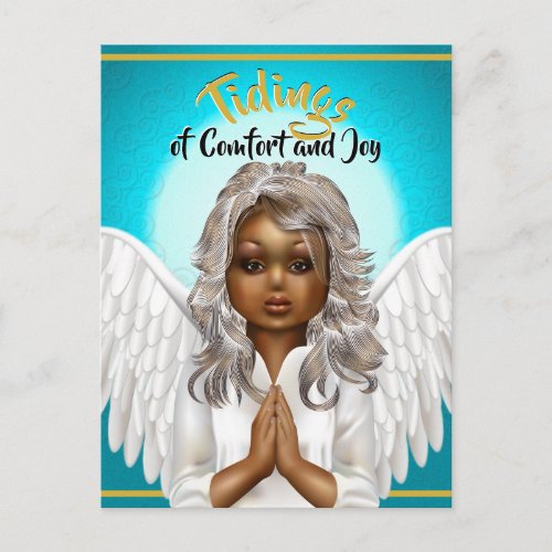 African American Praying Angel Postcard