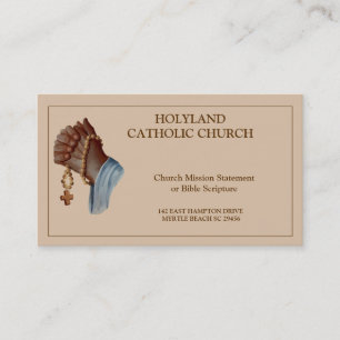 African American Praying Hands Catholic church Business Card