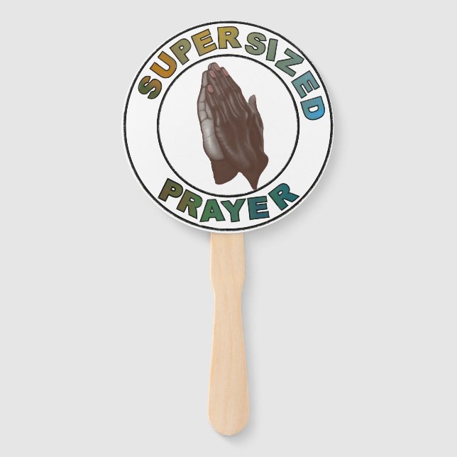 African American praying hands supersized Hand Fan (Front)