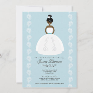 African American Pretty Bridal Shower Invitations