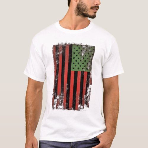 African American Pride Flag Pan_African Green Red  T_Shirt
