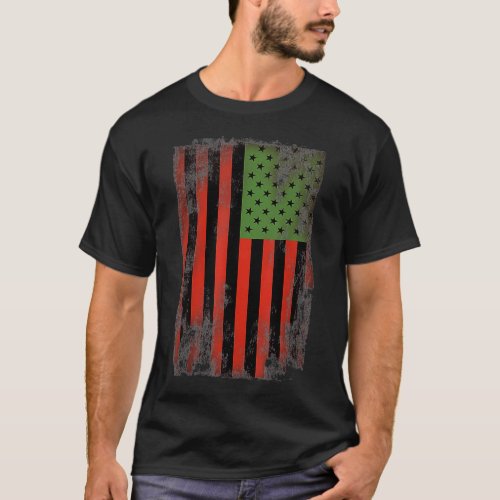 African American Pride Flag  PanAfrican Green Red  T_Shirt