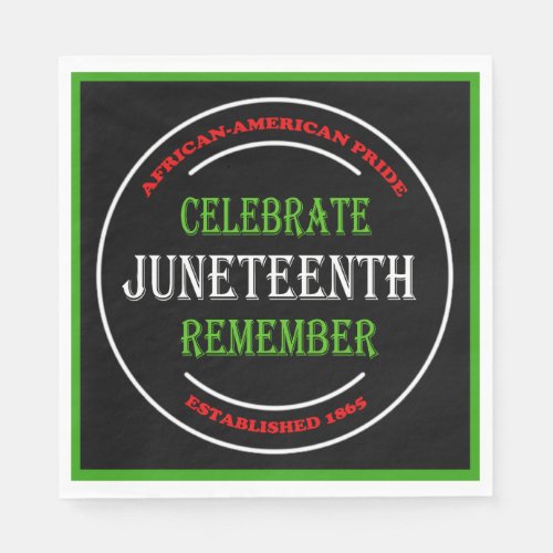 African American Pride Juneteenth Napkins