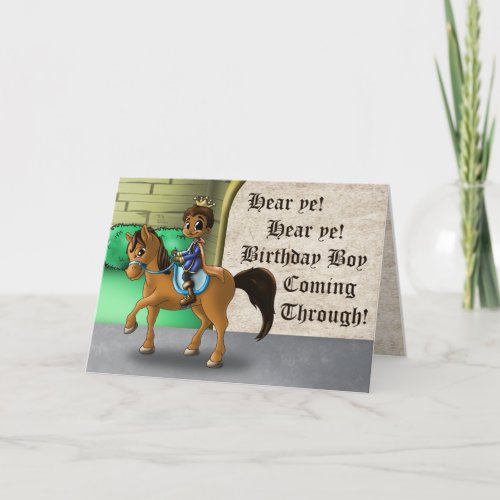 African American Prince and Horse Birthday  Card