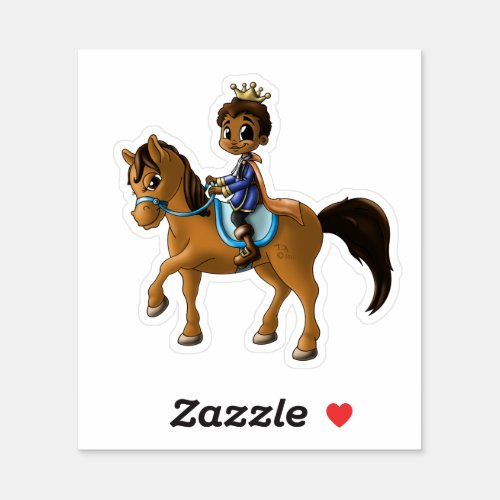 African American Prince and Horse Sticker