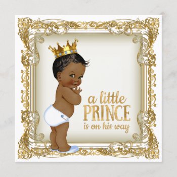 African American Prince Baby Shower Ethnic Boy Invitation by The_Baby_Boutique at Zazzle