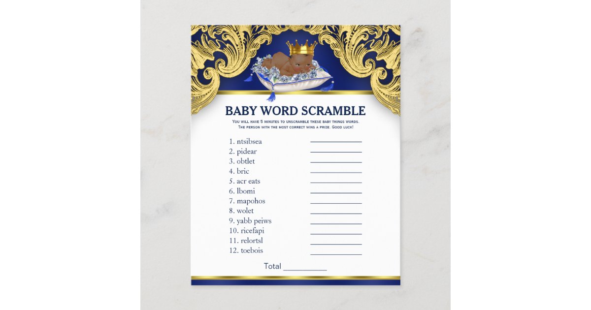 African American Prince Baby Shower Games | Zazzle