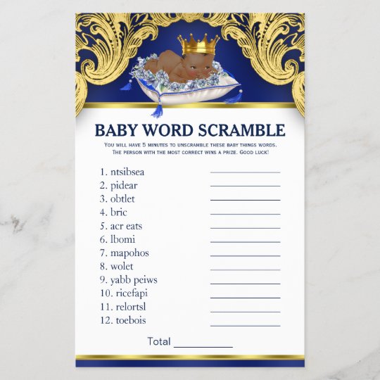 African American Prince Baby Shower Games