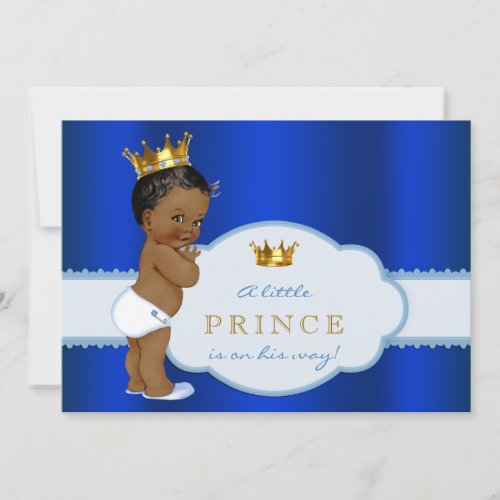 African American Prince Baby Shower Invitation