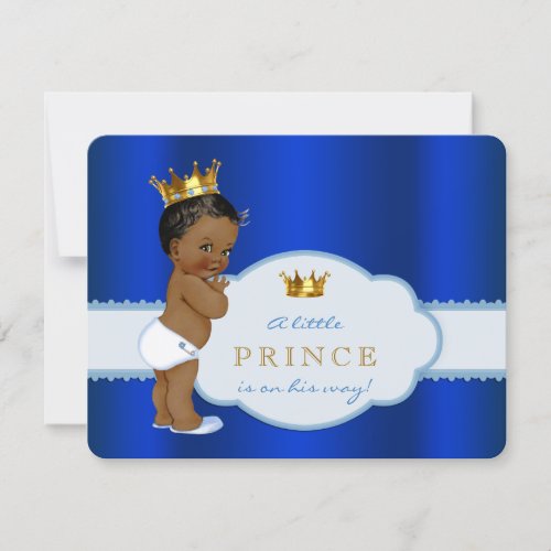 African American Prince Baby Shower Invitation