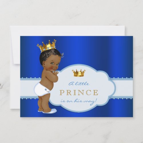 African American Prince Baby Shower Invitation