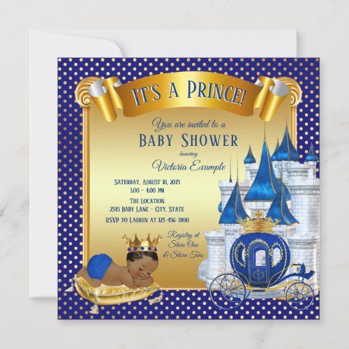 African American Prince Baby Shower Invitations