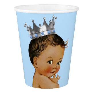 African American Prince Baby Shower Paper Cup