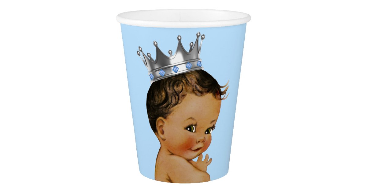 African American Prince Baby Shower Paper Cup Zazzle Com