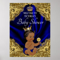African American Prince Baby Shower Welcome Sign