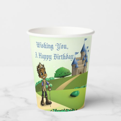 African American Prince Birthday Paper Cups