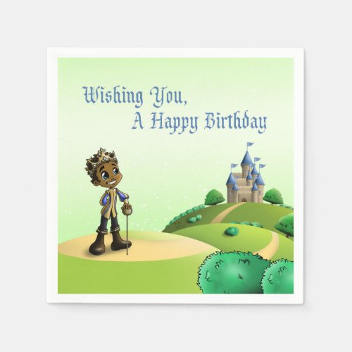 African American Prince Birthday Paper Napkins