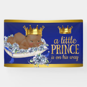 African American Prince Boy Baby Shower Banner