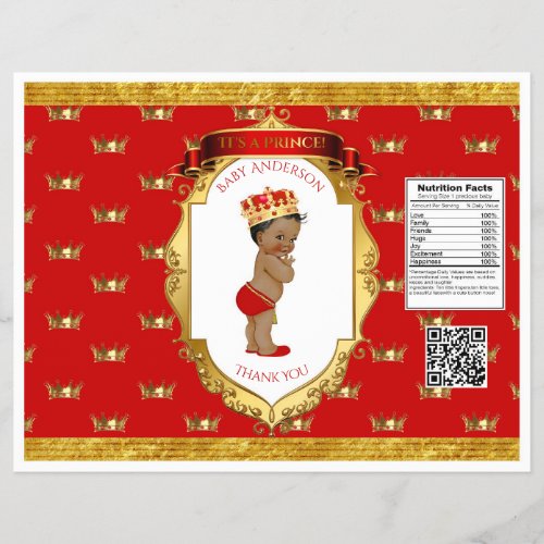 African American Prince Red Gold Chip Bag Wrapper