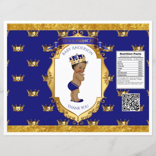 African American Prince Royal Blue Gold Chip Bag | 0