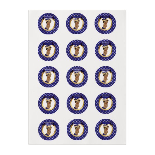 African American Prince Royal Blue Gold Edible Frosting Rounds (Sheet)