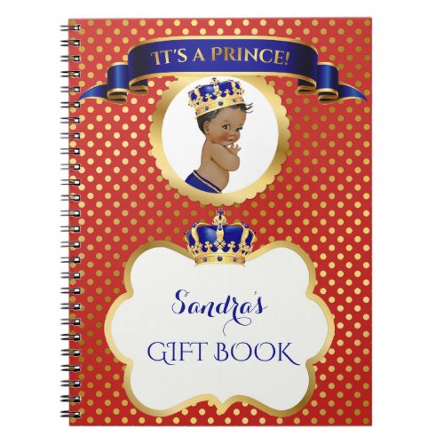 African American Prince Royal Blue Red Gold Gift Notebook