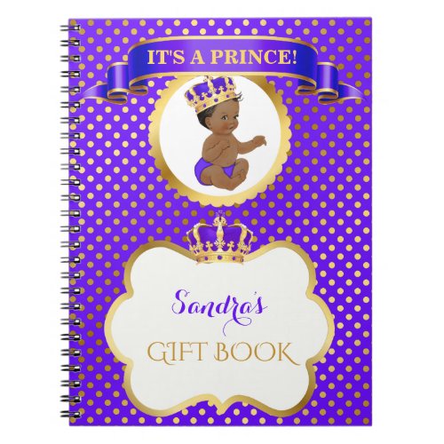 African American Prince Royal Purple Gold Gift Notebook