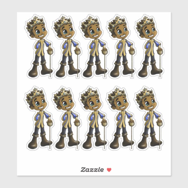 African American Princes Sticker (Sheet)
