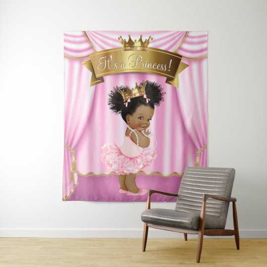 African American Princess Baby Shower Backdrops Zazzle Com