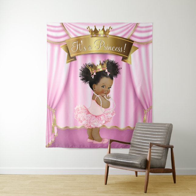 African American Princess Baby Shower Backdrops (In Situ)