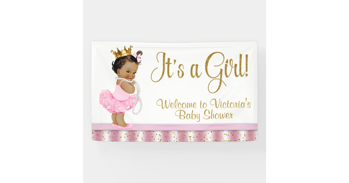 African American Princess Baby Shower Banner Zazzle Com