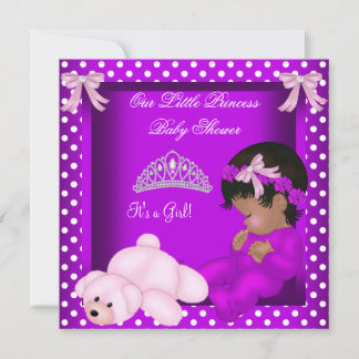 African American Princess Baby Shower Girl 2 Invitation