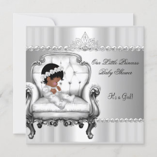 African American Princess Baby Shower Girl Chair Invitation
