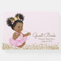 African American Princess Baby Shower Guest Book