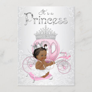 African American Princess Baby Shower Invitation