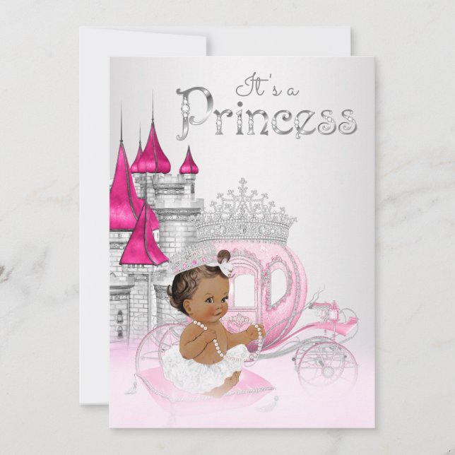 African American Princess Baby Shower Invitation (Front)