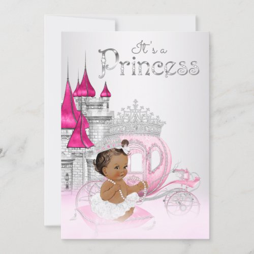 African American Princess Baby Shower Invitation