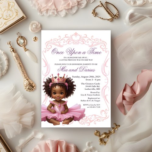 African American Princess Baby Shower Invitation