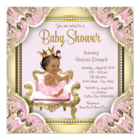 African American Princess Baby Shower Invitation