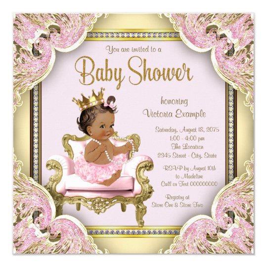 African American Princess Baby Shower Invitation  Zazzle.com