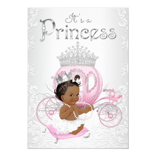 African American Princess Baby Shower Invitations