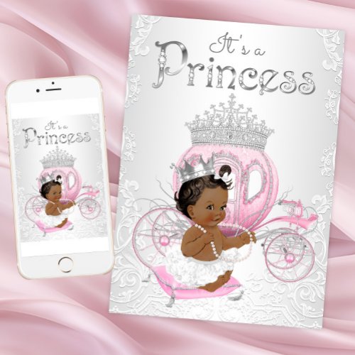 African American Princess Baby Shower Invitations